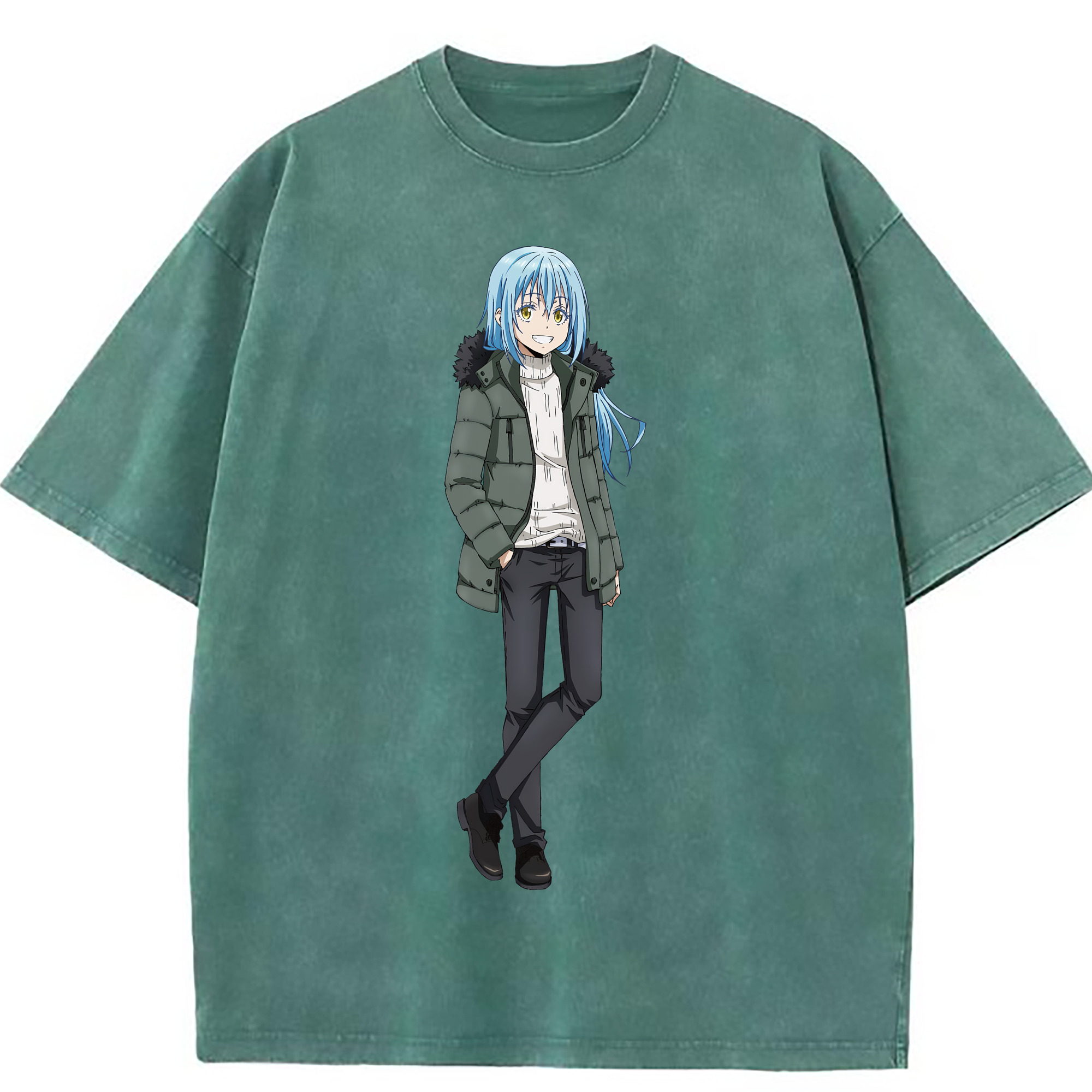 （画像用） 転スラ Regarding Reincarnated to Slime 綿100% ヴィンテージ風 半袖Tシャツ（フロントプリント）